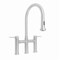 Whitehaus Lead-Free SS Bridge Faucet W/ A Gooseneck Swivel Spout, Pull Down Spray WHS6900-PDK-PSS - alternate 1